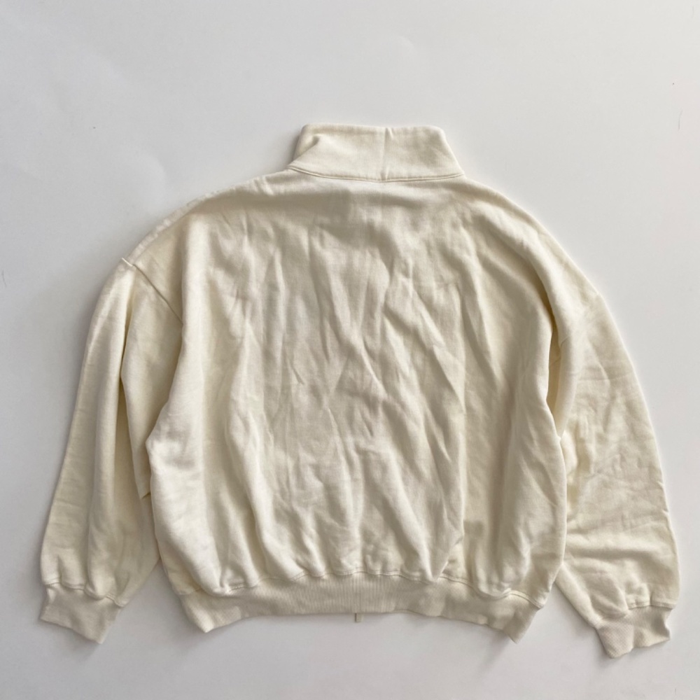 PINK Victoria's Secret Sweatshirt Sweater Full Zip Ivory Embroidered Floral - Picture 3 of 3